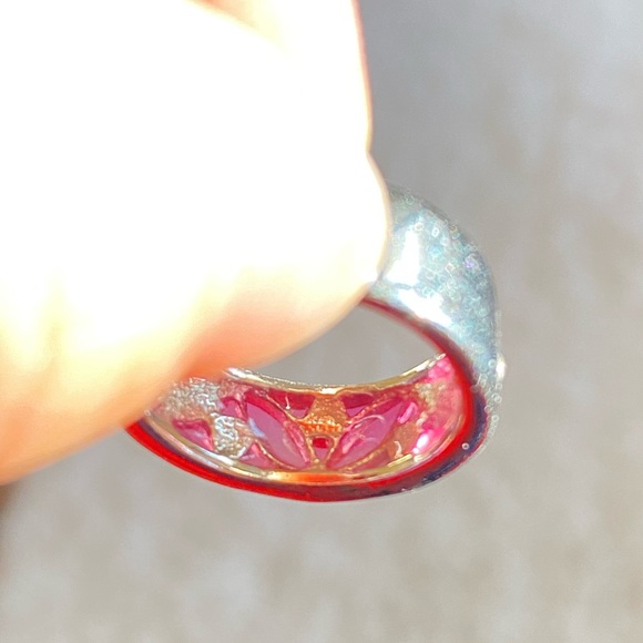 Vintage Cobalt Chrome pink shadow Ring. 6.5 - Picture 5 of 6